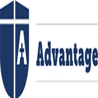 Logo of Advantage with a blue and white color scheme